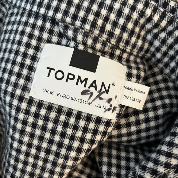 ❤️ Topman Monochrome Checkered Zipper Light Slim Jacket Size M - Picture 5 of 9